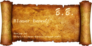 Blaser Bennó névjegykártya